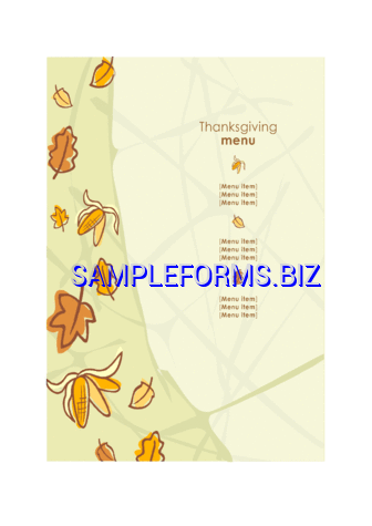 Thanksgiving Menu template 1 docx pdf free